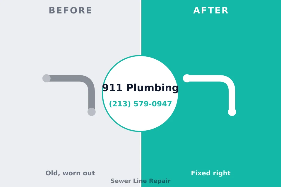 Before and after: plumbing company Iota, LA